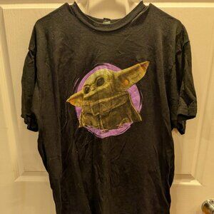 Star Wars Baby Yoda Graphic T-Shirt Mens Size XL Black Grogu Mandalorian Tee
